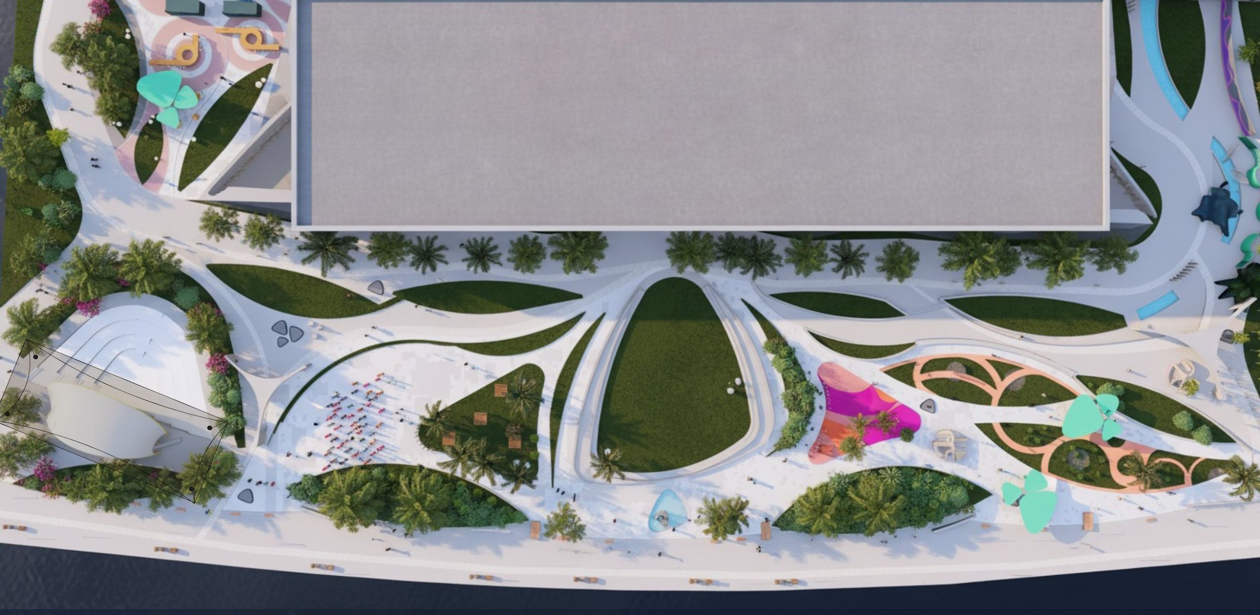 Mohammed Bin Rashid Library Outdoor Enhancement - A masterplan of connected outdoor rooms image 2