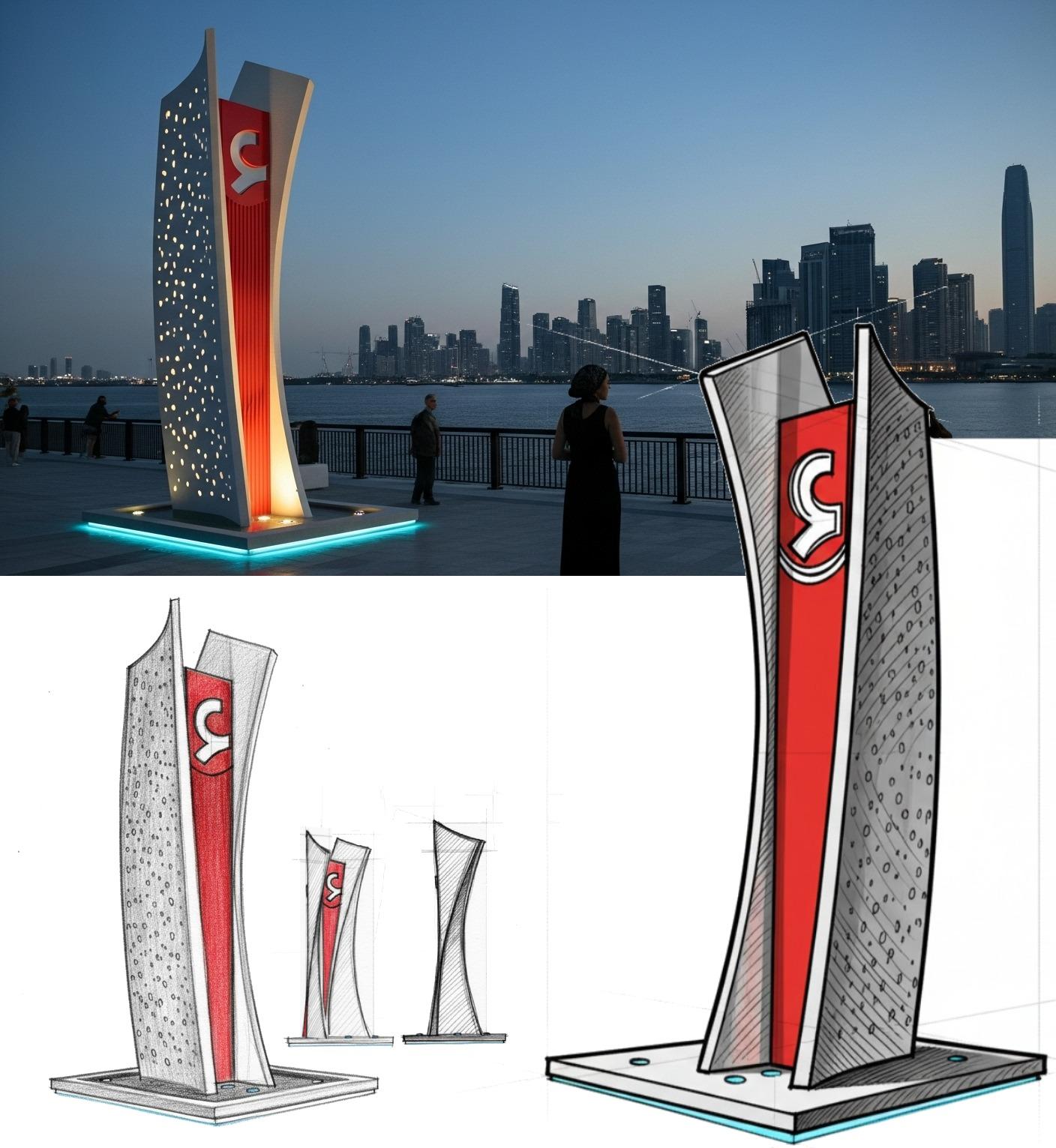 Mohammed Bin Rashid Library Outdoor Enhancement - Main plaza and narrative objects image 2